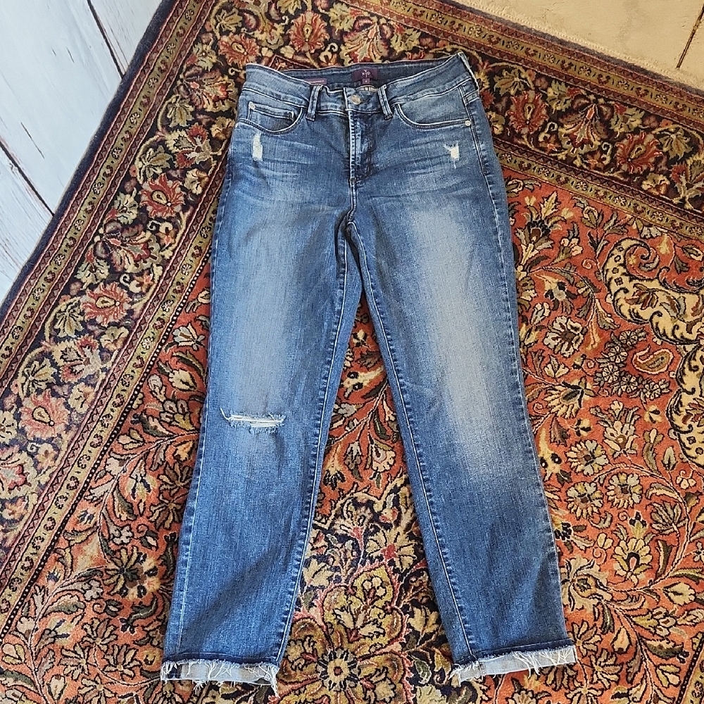 NYDJ Sylvia Relaxed Boyfriend Distressed Jeans 4